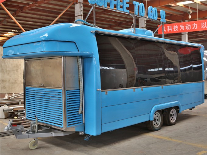 Fiber Glass Mobile Food Selling Cart Image1