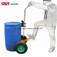 Factory Supplier Stocked 450kg Mechanical Trolley-Type Drum Truck De450