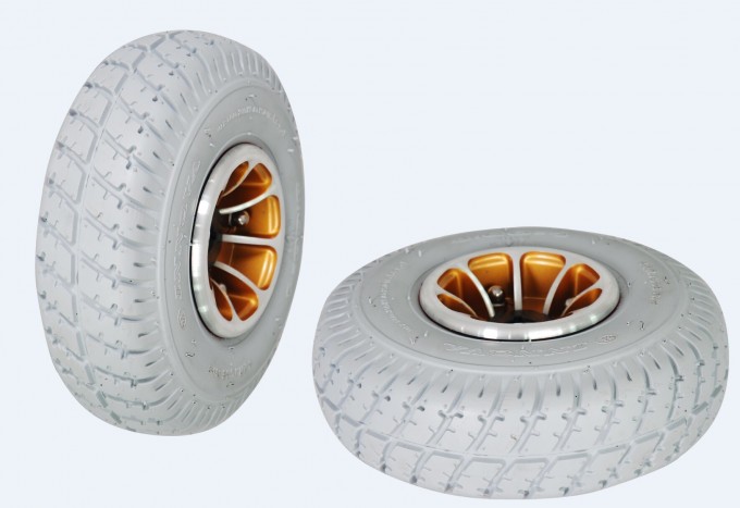 Grey PU Filled Wheelchair Wheel Image1