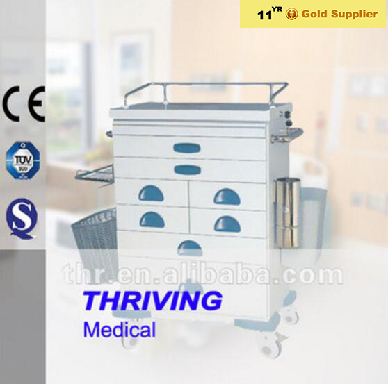 Hospital Plastic Medical Mobile Trolley Cart Image1