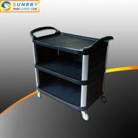Multifunctional Restaurant Plastic Service Cart with 3 Layers