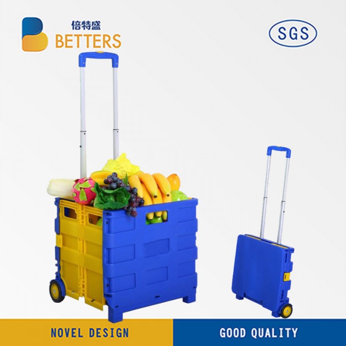 High Quality Double Color Plastic Shopping Trolley Cart Image1