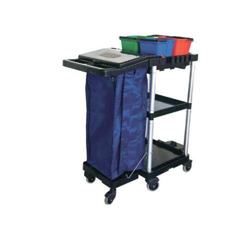 Plastic Janitor Services Cart Trolly Service Cart with Wheels Image1