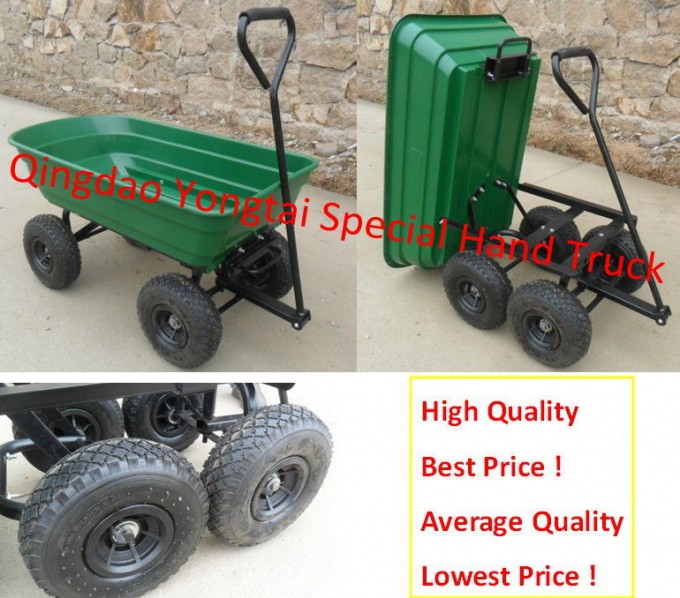 Green Plastic Garden Dump Cart Image1