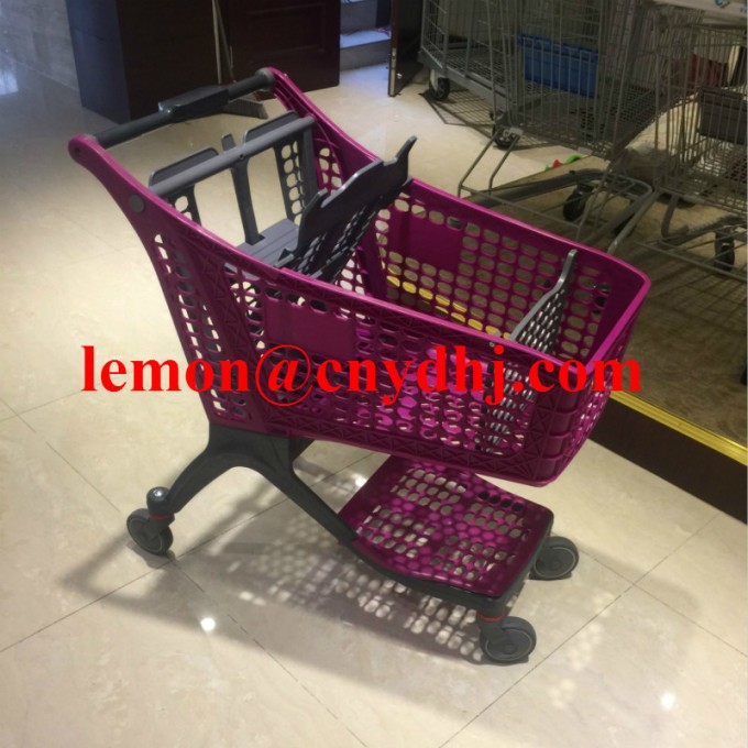 New Style Supermarket Shopping Plastic Trolley Cart Image1
