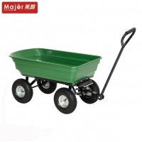 4 Wheel Utility Small Hand Dump Trailer Truck Plastic Crate Wagon Trolleys