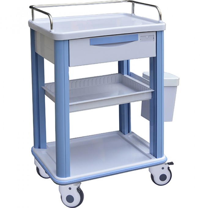 FDA Factory Comfortable ABS Plastic Medical Trolley Image1