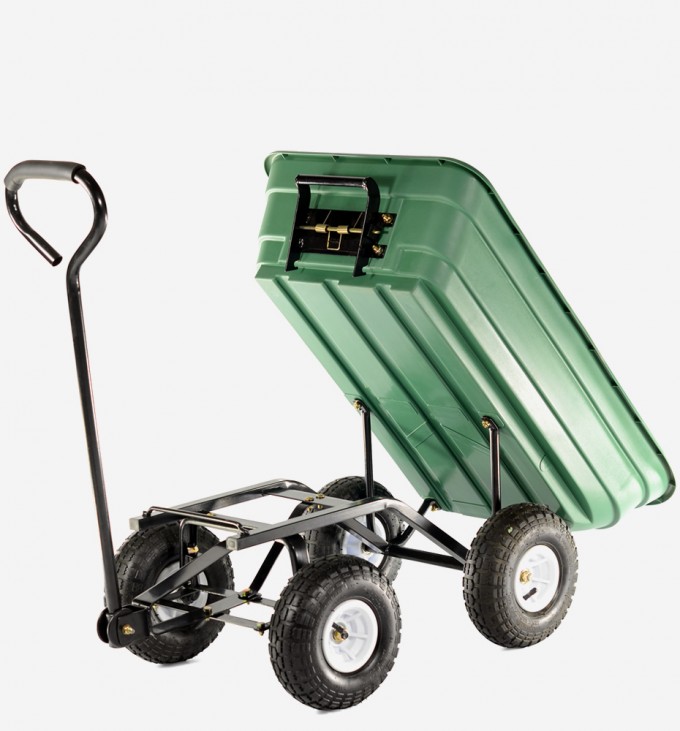 Plastic Tray 4 Wheel Tipping Garden Cart Image1