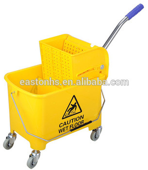 Strong Plastic Material Hotel Tilt Truck Cleaning Cart Image1