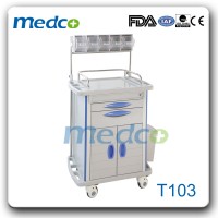 Ce&ISO Hospital ABS Plastic Emergency Nursing Anesthesia Cart Trolley