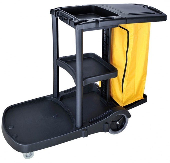 Hotel Plastic Housekeeping Cart with Bags Image1