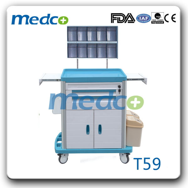 Hospital Furniture ABS Plastic Anesthesia Emergency Crash Cart Trolley Image1