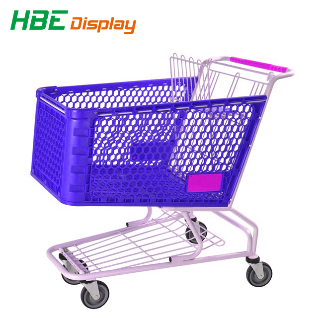 Wholesale Supermarket Plastic Shopping Trolley Cart Image1