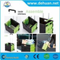 Folding Plastic Eco-Friendly Hot Selling Folding Shopping Wheeled Cart /Trolley