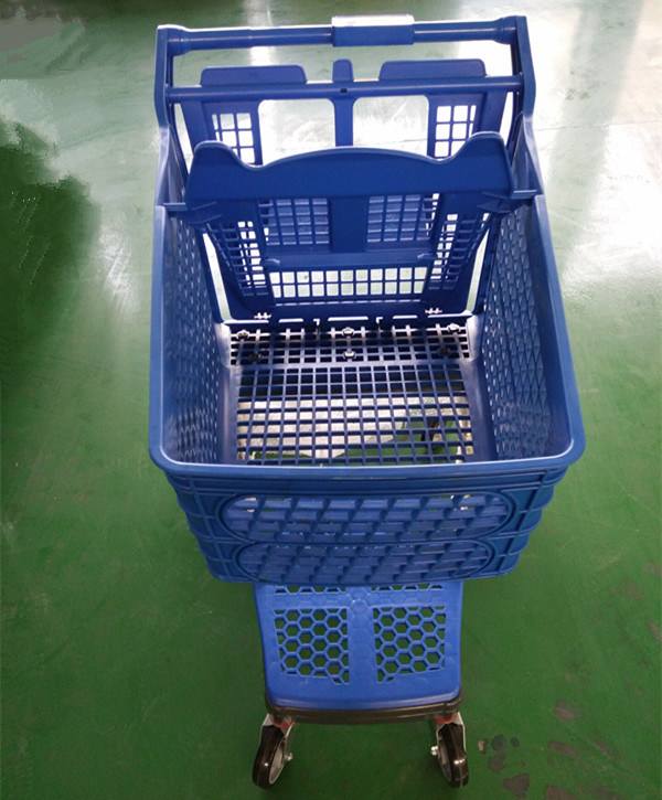Hot Selling Luxury Supermarket Plastic Shopping Trolley Cart From China Image1
