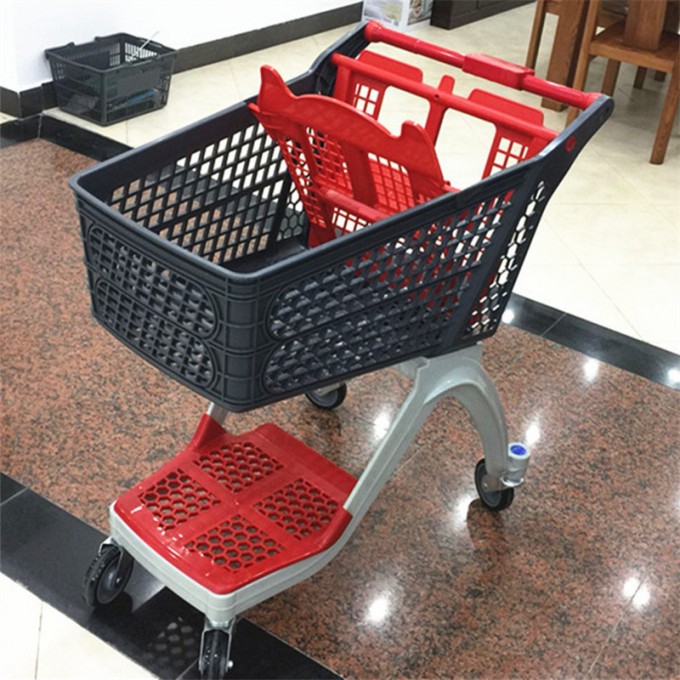 Chinese Supplier New Style Folding Full Plastic Shopping Cart Image1