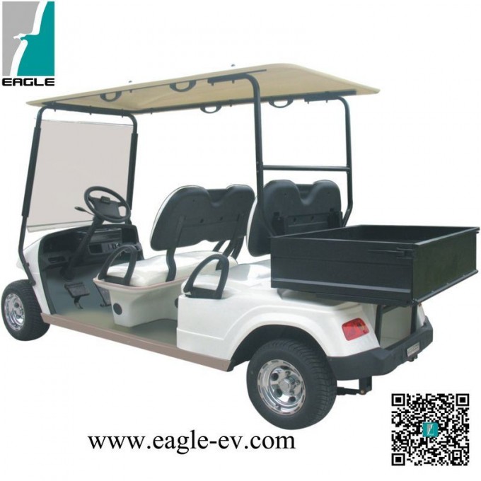 Four Seat Golf Cart, Pure Electric, 48V 4kw, DC Motor, Steel Frame, Plastic Body Image1