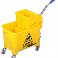 20L Yellow Plastic Single Bucket Cleaning Carts