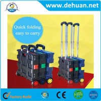 Mobile Plastic Folding Shopping Basket /Foldable Trolley