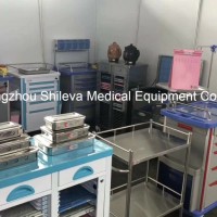Stainless Steel ABS Plastic Medical Cart / Hospital Dressing Trolley