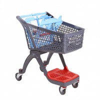 Full Plastic Shopping Cart 120L Supermarekt Shopping Trolley