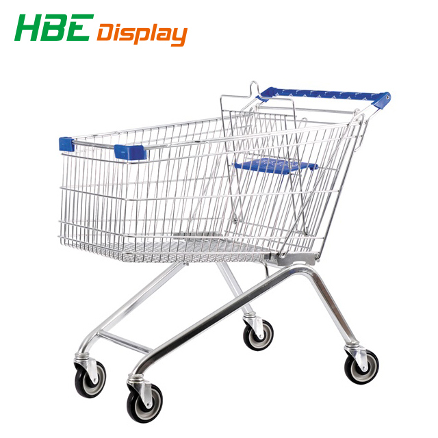 Steel&Plastic Hypermarket Equipment Supermarket Walking Cart Trolley Image1