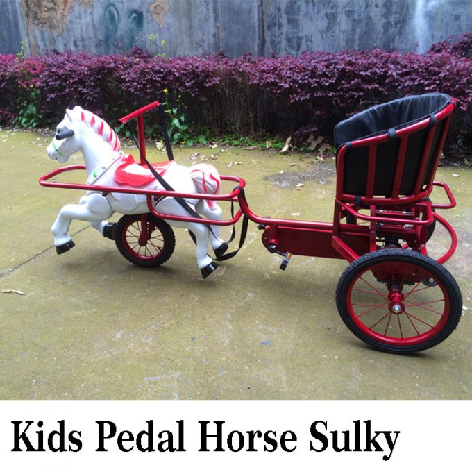 New Amusement Park Kids Pedal Horse Cart, New Design Carousel Cart Image1