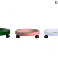 Round Planter Saucer W/ Casters Plant Trolley (M)