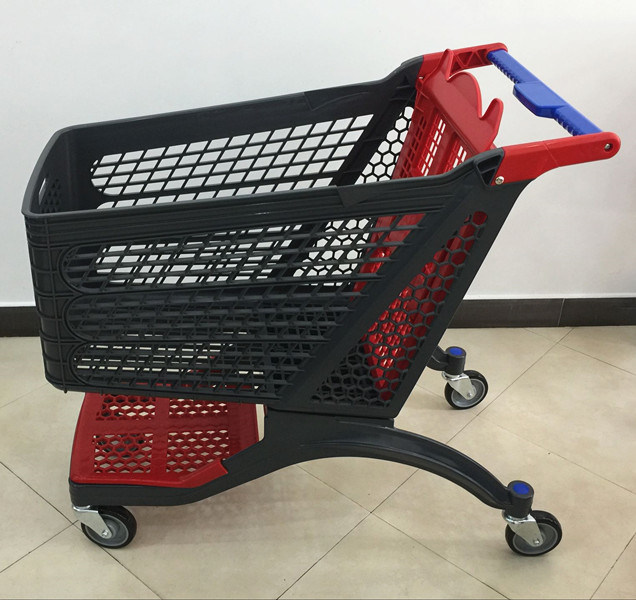 Hot Sale Big Size Plastic Supermarket Shopping Trolley Cart Image1