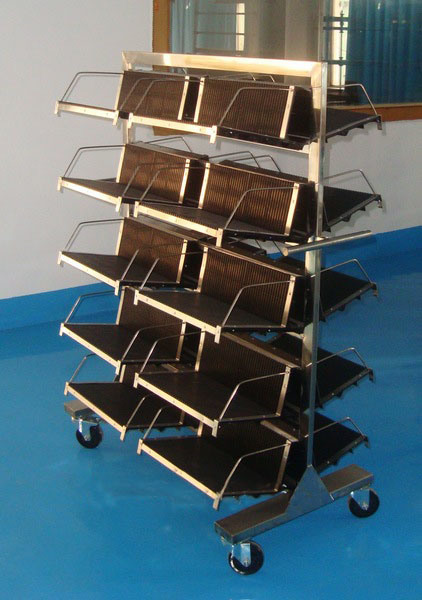 Ln-1530605 Antistatic Storage Circulation Boxes ESD Dolly ESD Magazine Rack Trolley Image1