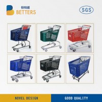 Best Selling 200L Plastic Supermarket Shopping Trolleys Cart with Chair and Wheels