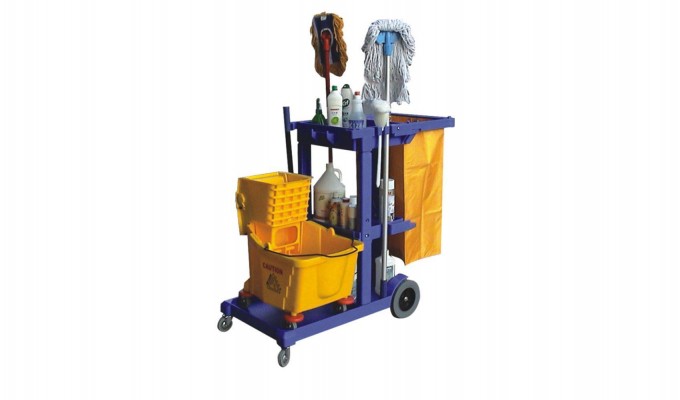 Janitor Cart Cleaning Maid Plastic Trolley Image1