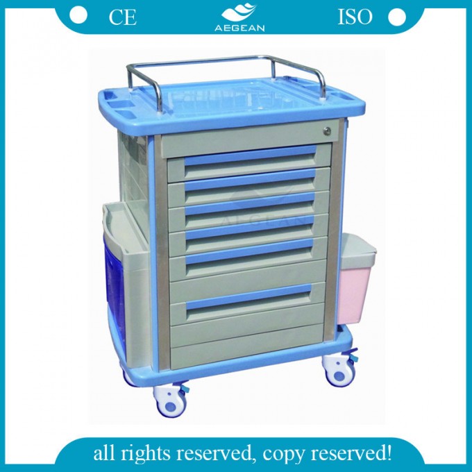 AG-Mt001A1 Hospital Medical Trolley Medicine Trolley Plastic Medicine Delivery Cart Image1