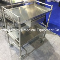 Hospital Stainless Steel Plastic Utility Trolley, Medical Nursing Trolley/Cart Price