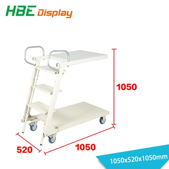 Folding Style Warehouse Metal Ladder Cart Image1