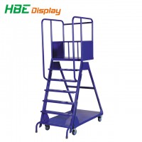 Supermarket Collapsible Metal Step Ladder Dolly Cart