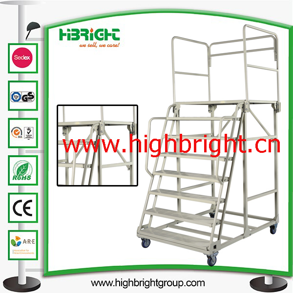 Collapsible Height Adjustable Library Book Ladder with Security Handle Image1