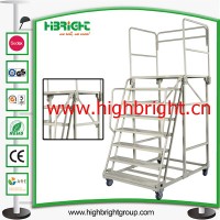 Collapsible Height Adjustable Library Book Ladder with Security Handle