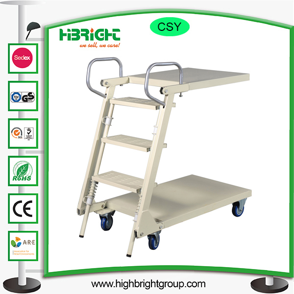 Collapsible Rolling 3 Step Ladder Truck Image1