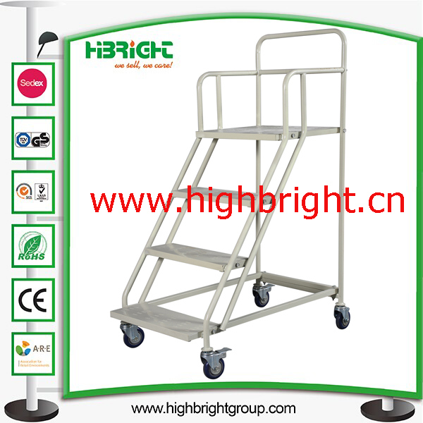 China Factory Steel Warehouse Rolling Step Ladder Image1