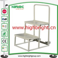 Two Wheels Two Steps Mini Ladder Trolley for Supermarket