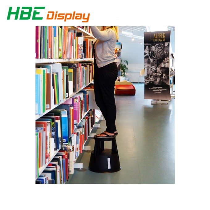 Cheap Rolling Round Plastic Library 2-Step Stool with Wheels Image1