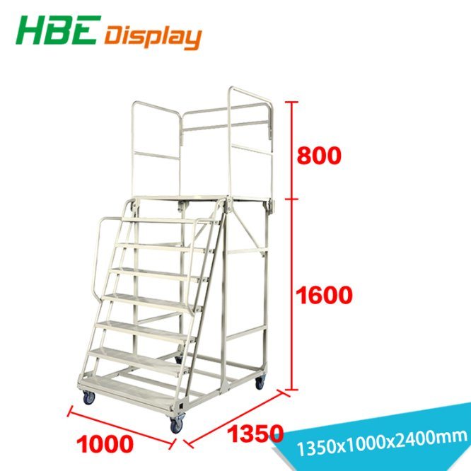 Supermarket Warehouse Mobile Rolling Step Ladder Image1