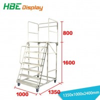 Supermarket Warehouse Mobile Rolling Step Ladder