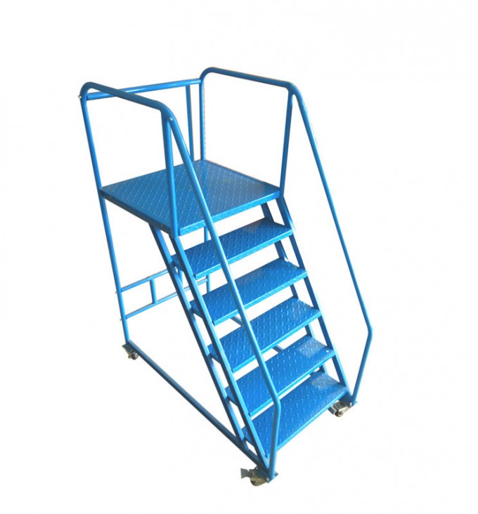 Movable Foldable Warehouse Step Ladder Cart Image1