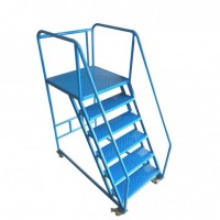 Movable Foldable Warehouse Step Ladder Cart
