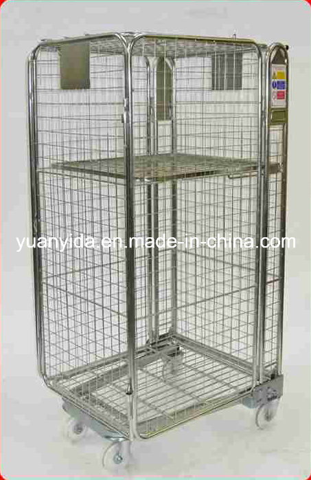 4-Sided Zinc Plated Supermarket and Warehouse Storage Hand Trolley Image1