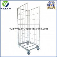Dipped Galvanized Supermarket and Warehouse Roll Containers Hand Trolley Cart