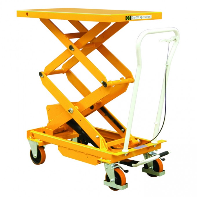 Mobile Manual Hydraulic Scissor Lift Table Cart Image1