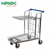 Folding 4 Wheels Warehouse Hand Trolley Cart
